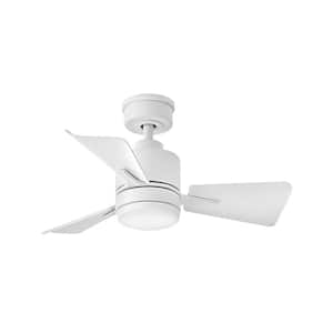 Atom 30.0 in. Indoor/Outdoor Integrated LED Matte White Ceiling Fan with Remote Control