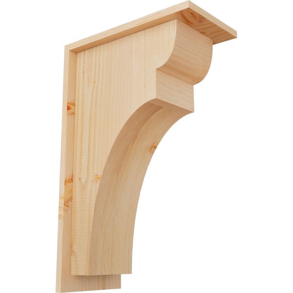 Ekena Millwork 7-1/2 in. x 14 in. x 22 in. Douglas Fir Yorktown Smooth Corbel with Backplate