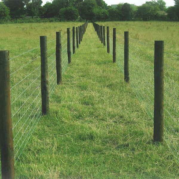3't x 100' Roll Yard Fence Galvanized Double Loop Top Woven Metal