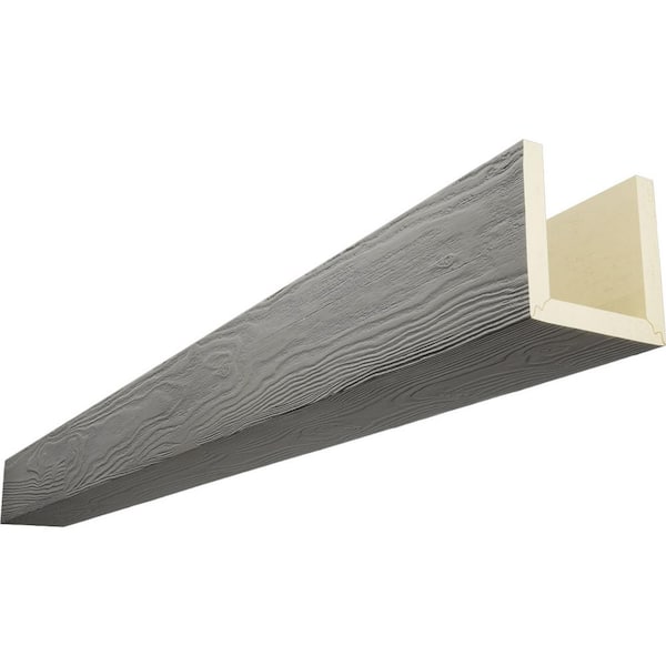 Ekena Millwork Endurathane 12 in. H x 8 in. W x 12 ft. L Sandblasted Seashell Faux Wood Beam