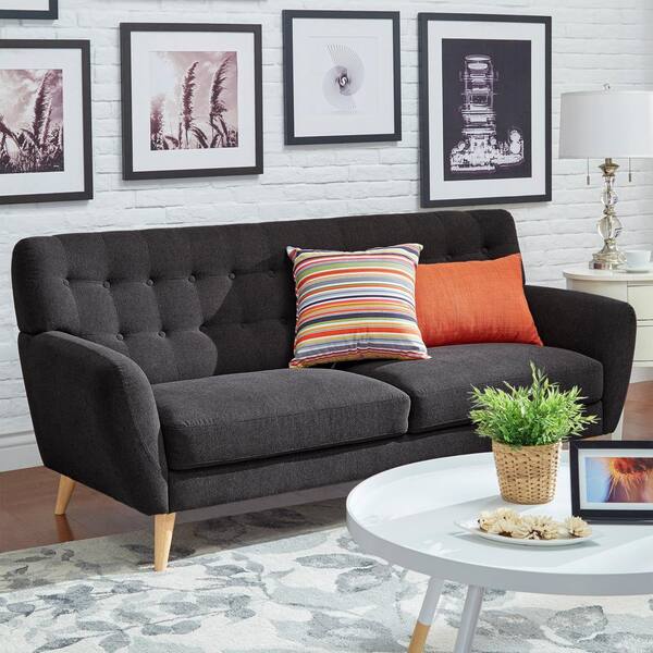 HomeSullivan Fletcher Dark Grey Linen Sofa