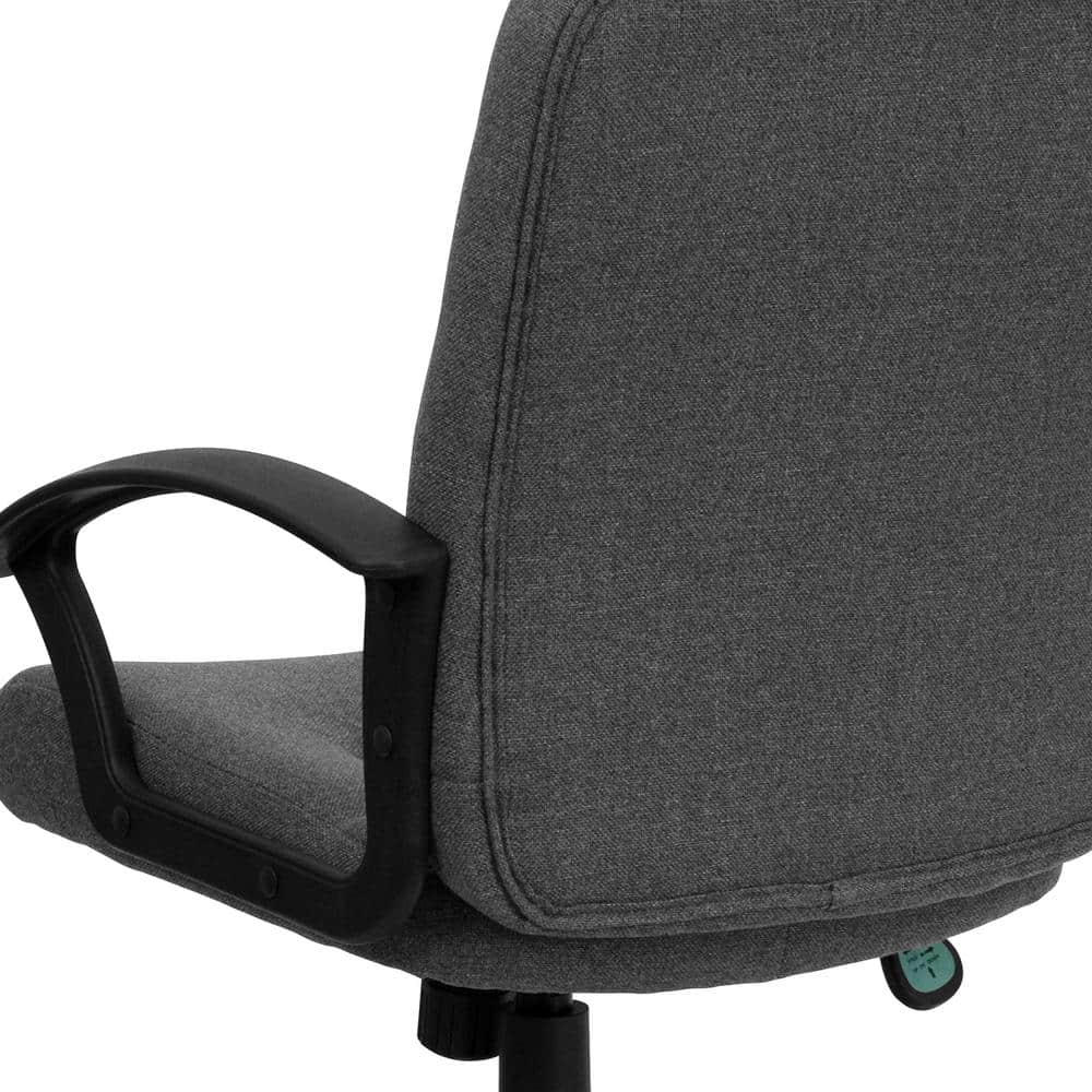 ErgoExec Mid-Back Gray Fabric Swivel Executive Chair with Nylon Arms