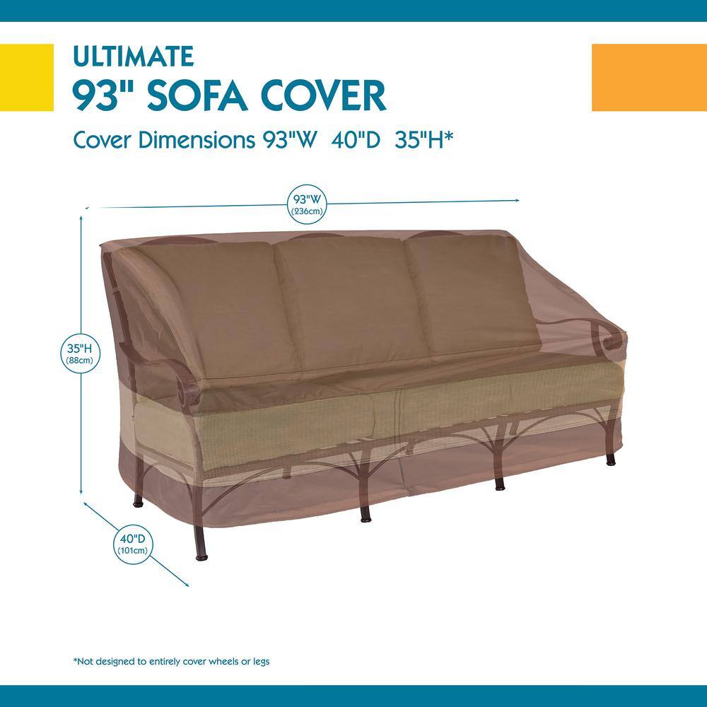 Mocha Cappuccino Waterproof 93" Patio Sofa Cover