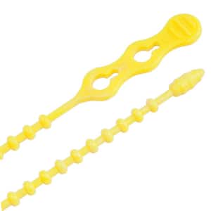 12 in. Cable Tie Beaded 70 lb. Yellow (15-Pack) Case of 10