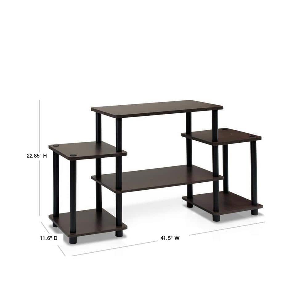 Sleek 41'' Dark Brown and Black Multimedia Storage Cabinet