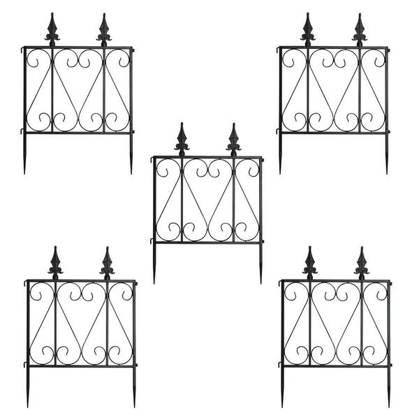 Afoxsos Black Outdoor Landscape Decoration Edge Rustproof Metal Garden