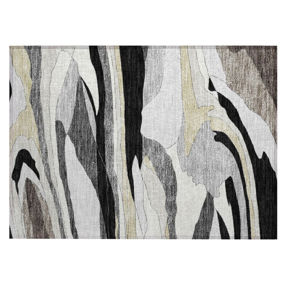 Chantille Machine Washable Indoor/Outdoor Abstract ACN2777 Black 3 ft. x 4 ft. Area Rug price history on PriceWatchPro