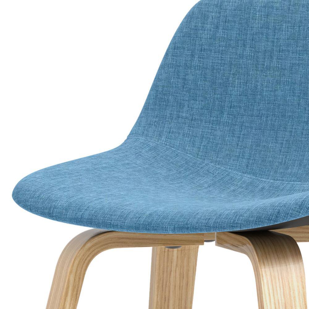 Randolph Medium Blue Upholstered Counter Stool with Metal Frame