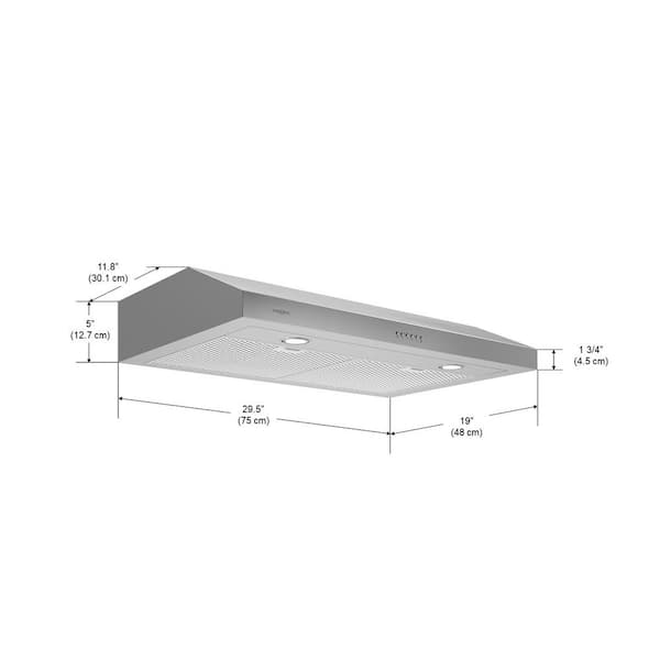 ancona slim iii under cabinet range hood