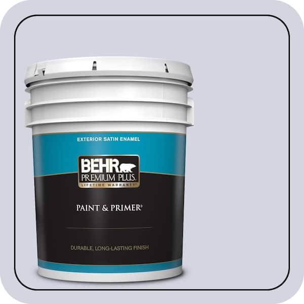BEHR PREMIUM PLUS 5 gal. #630E-2 Purple Veil Satin Enamel Exterior Paint & Primer