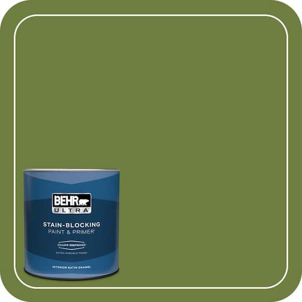 BEHR ULTRA 1 qt. #410D-6 Moss Landing Extra Durable Satin Enamel Interior Paint & Primer