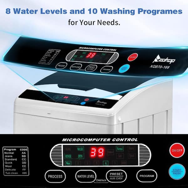 Karl home 2.3 cu ft. Portable Top Load Washer in White Karl home 2.3 cu ft. Portable Top Load Washer in White