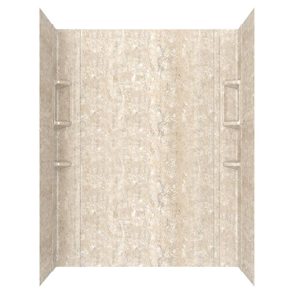 American Standard Ovation 32 in. x 60 in. x 72 in. 5-Piece Glue-Up Alcove Shower Wall Set in Sand Travertine -  2968SWT60.368
