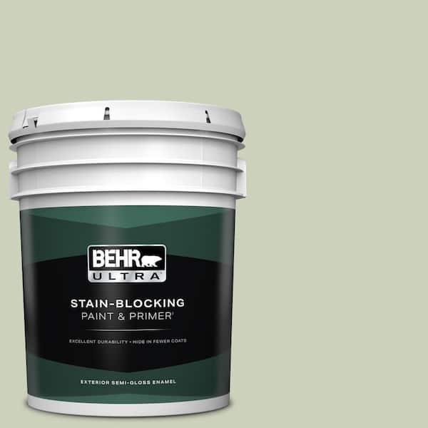 BEHR ULTRA 5 gal. #PPU10-09 Chinese Jade Semi-Gloss Enamel Exterior Paint & Primer