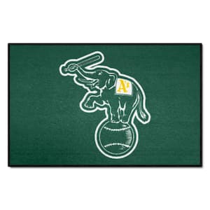 Oakland Athletics Elephant Logo Green 1.5 ft. x 2.5 ft. Starter Area Rug
