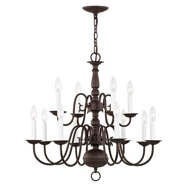 Yorkhaven 12-Light Bronze Chandelier
