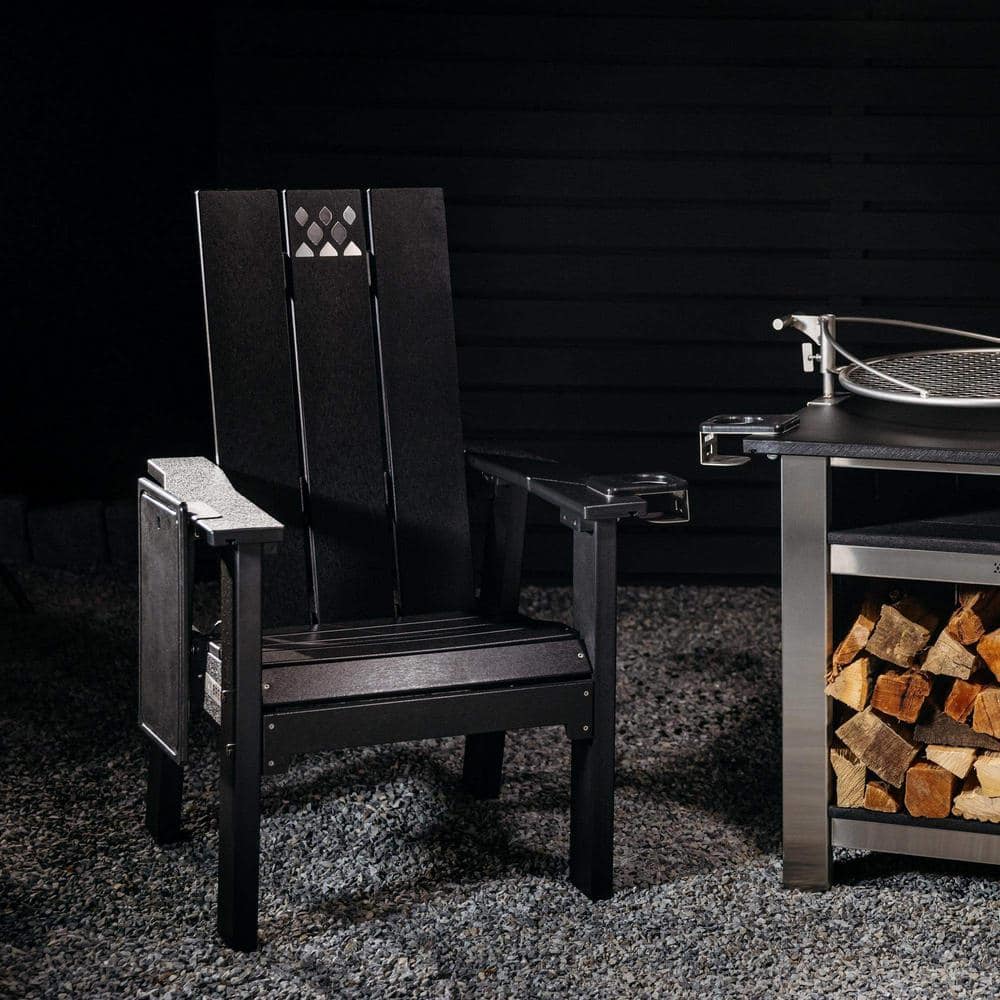 Black Poly Lumber and Stainless Steel Outdoor Tray