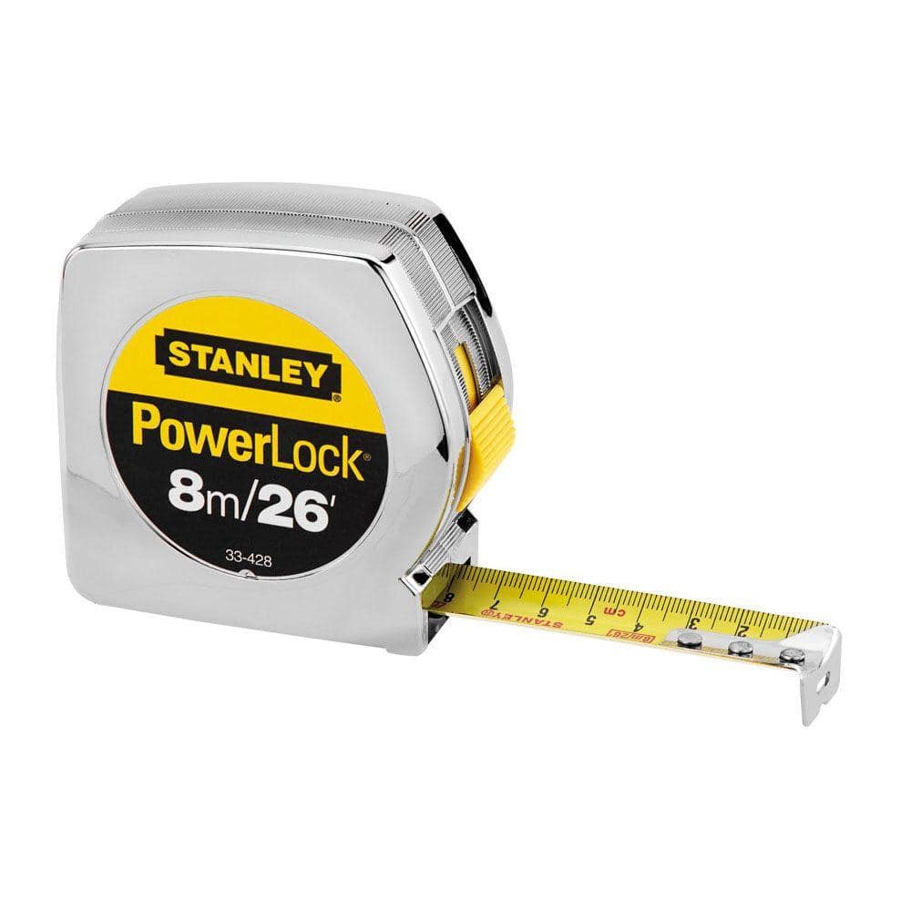 Manieren Zich voorstellen zege Stanley PowerLock 8m/26 ft. x 1 in. Tape Measure (Metric/English Scale)  33-428 - The Home Depot