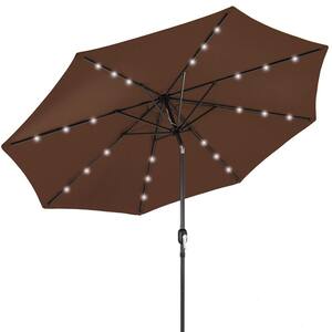 10 ft. Market Solar Tilt Patio Umbrella in Brown