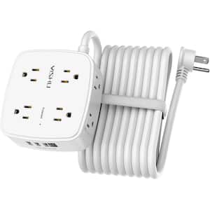 20 ft. 8-Outlets Surge Protector Power Strip with 3-USB and 1-USB-C Ports, ETL Listed in White