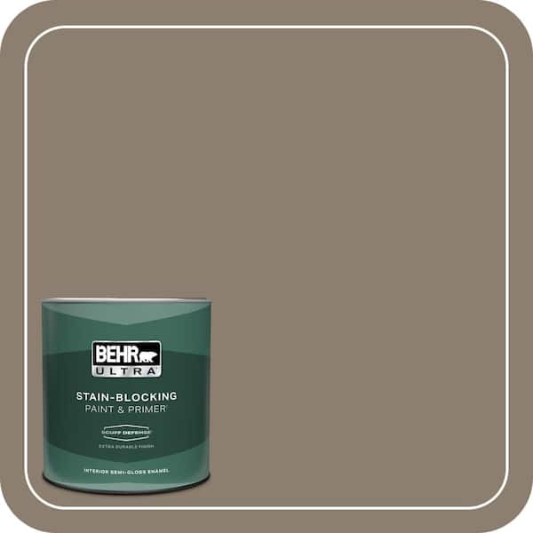 BEHR ULTRA 1 qt. #BNC-36 Restful Brown Extra Durable Semi-Gloss Enamel Interior Paint & Primer