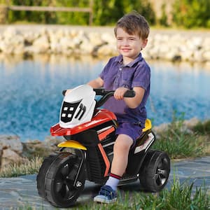 6-Volt Ride-On Toy Motorcycle Trike 3-Wheel Electric Bicycle with Music and Horn
