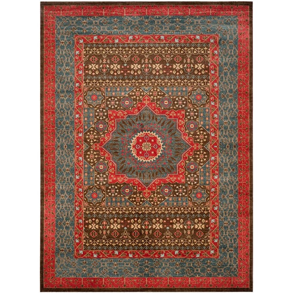 SAFAVIEH Mahal Navy/Red 10 ft. x 14 ft. Border Persian Oriental Area Rug