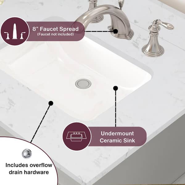 Home Decorators Collection Talmore 60 in. Double Sink Sky