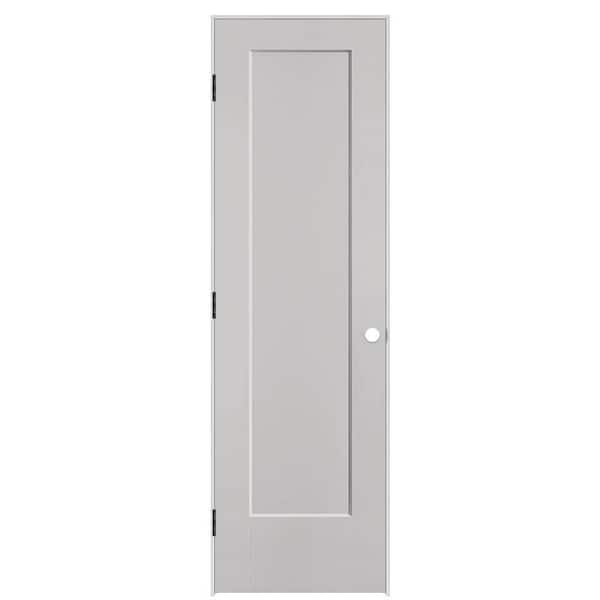 Masonite 24 in. x 80 in. 1-Panel Lincoln Park Right-Hand Solid Core Silver Bullet Molded Composite Single Prehung Interior Door