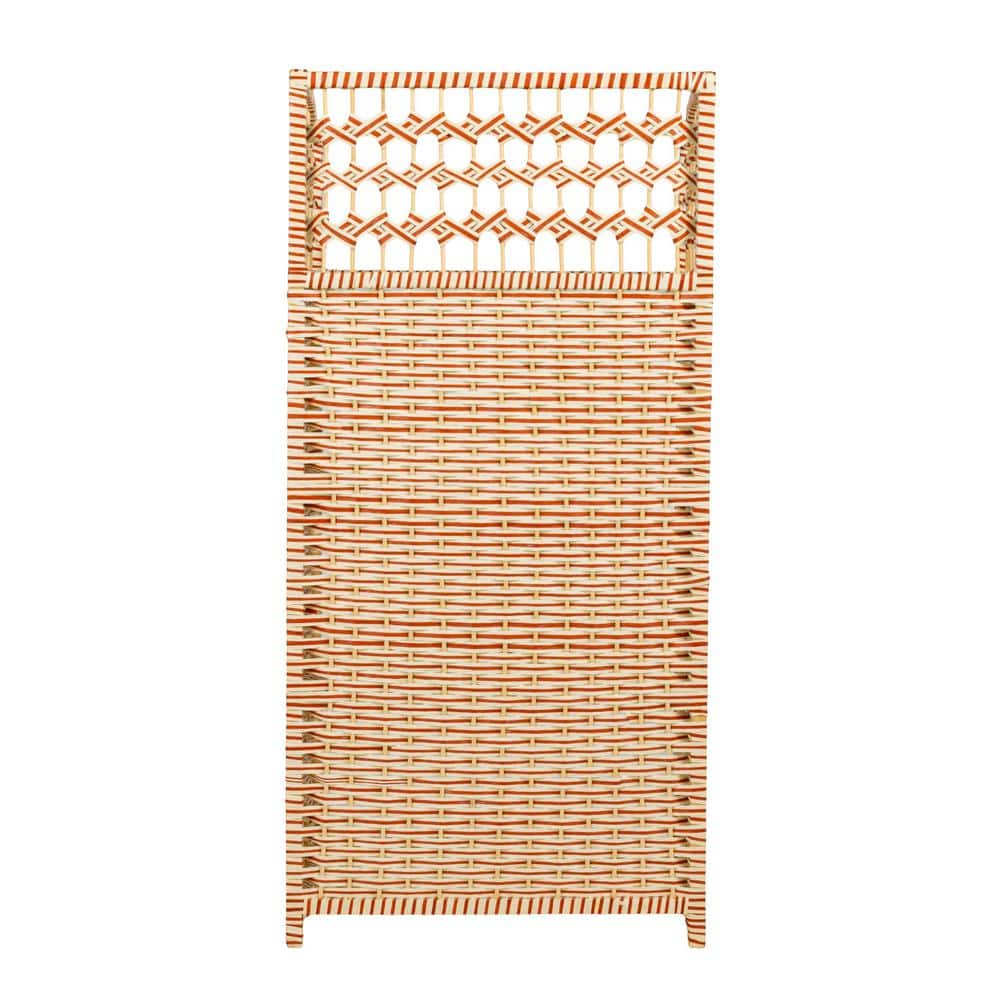 Cream and Tan Woven Paper Rope 4-Shelf Bookcase