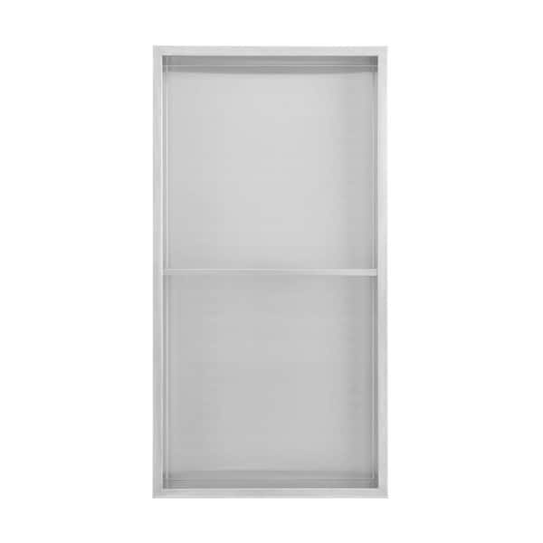Swiss Madison Voltaire 15 in. W x 4 in. H x 24 in. D Stainless Steel Shower Niche in Matte Chrome