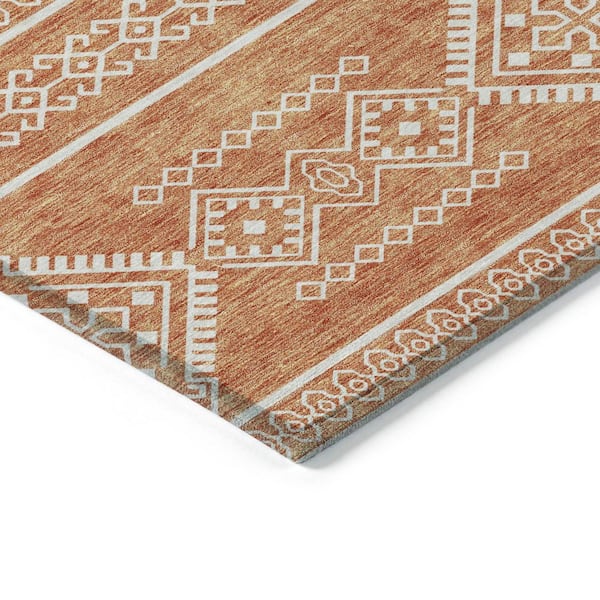 Chantille Machine Washable Indoor/Outdoor Abstract ACN901 Copper 1 ft. 8 in. x 2 ft. 6 in. Area Rug