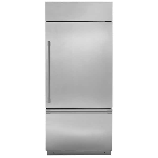 GE 36 in. 21.3 cu. ft. Built-in Bottom Freezer Refrigerator in Stainless Steel, ENERGY STAR