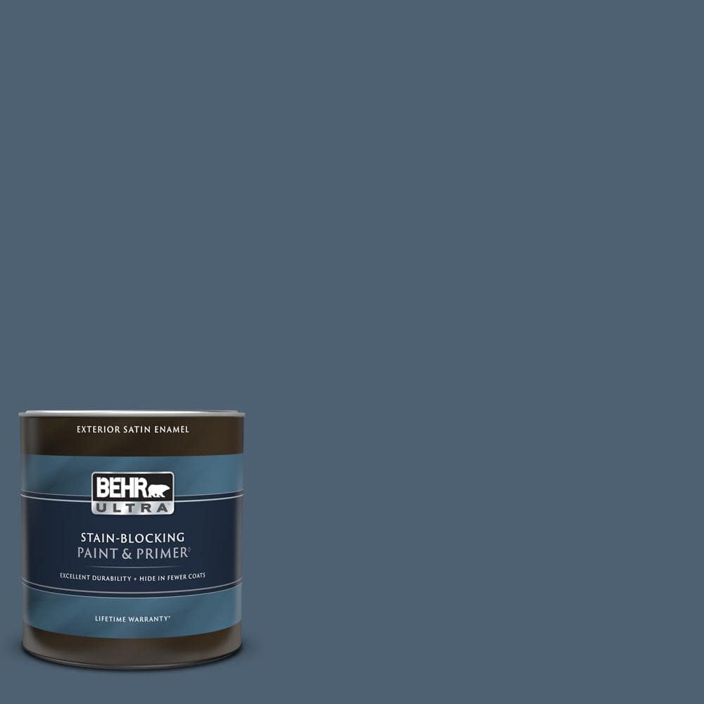 BEHR ULTRA 1 qt. #PPU14-19 English Channel Satin Enamel Exterior Paint ...