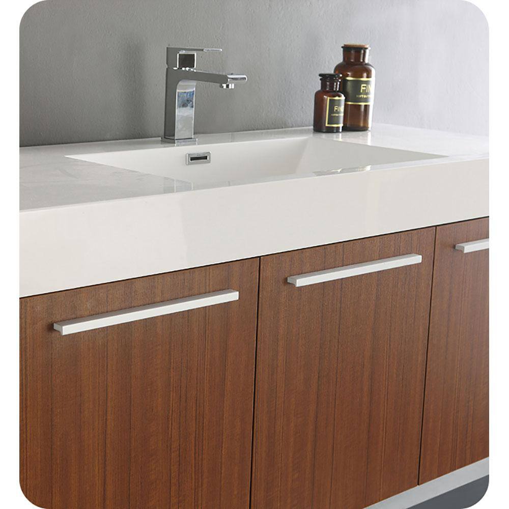 Vista 48" Teak Wall Hung Single Sink Vanity Base