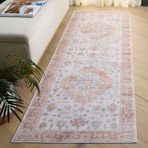 Arizona 3 ft. x 8 ft. Beige/Rust Oriental Runner Rug