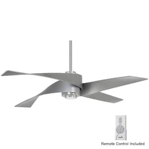 Artemis IV 64 in. Integrated LED Indoor Brushed Nickel and Silver Ceiling Fan with Light with Remote Control