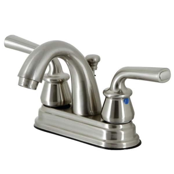 Kingston Brass Restoration 4 In. Centerset 2-Handle Bathroom Faucet ...