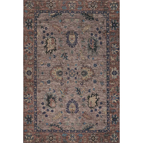 Mayfield Premium Machine Washable Abstract AMF2104 Mocha 10 ft. x 14 ft. Area Rug