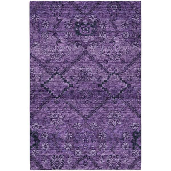 Dream Shag Premium Machine Washable Abstract ADS842 Eggplant 10 ft. x 14 ft. Area Rug