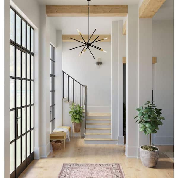 Astra Collection 22-5/8 in. 6-Light Antique Bronze Mid-Century Modern Chandelier Dining Light