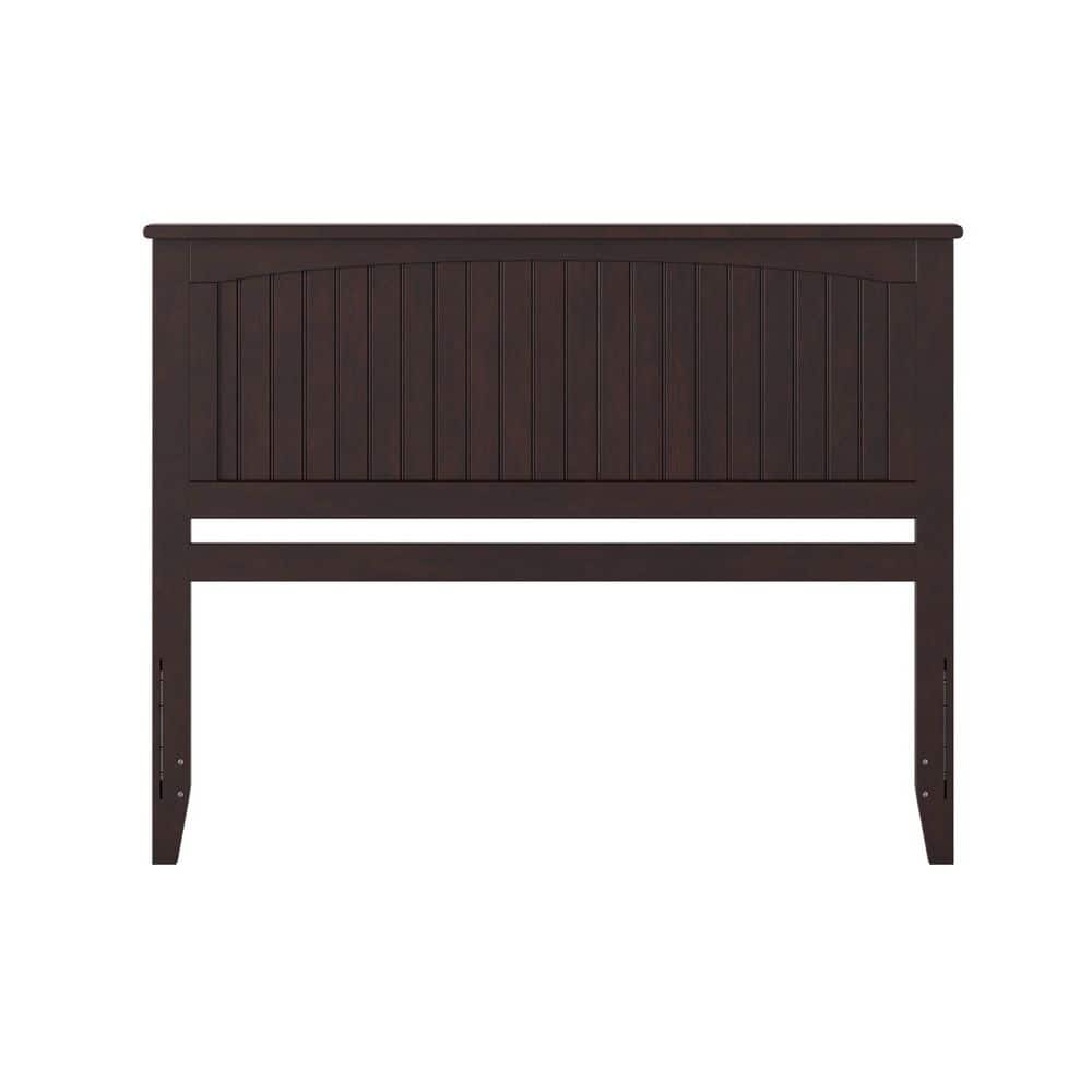 Espresso Queen Wood Headboard with Attachable Charger