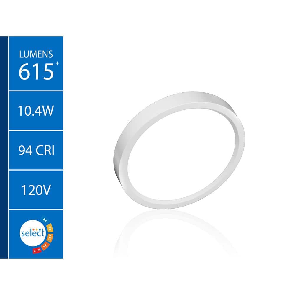 White Round LED Surface Mount Downlight with Selectable Color Temperature