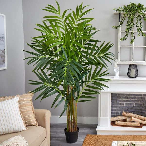 キングパーム Nearly Natural 8 ft. Artificial Indoor King Palm Tree 5587 - The