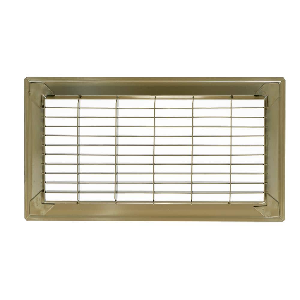 Brown Steel Rectangular Floor Return Air Grille 12 x 6 Inch