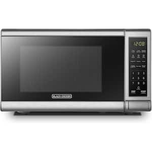 0.7 cu. ft. 700 Watt Compact Countertop Microwave in Stainless Steel with Safety lock, One-Touch Button and Eco Mode