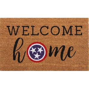 Printed Tennesee Welcome with Home 18 in. x 30 in. Vinyl Backed Natural Coir Door Mat