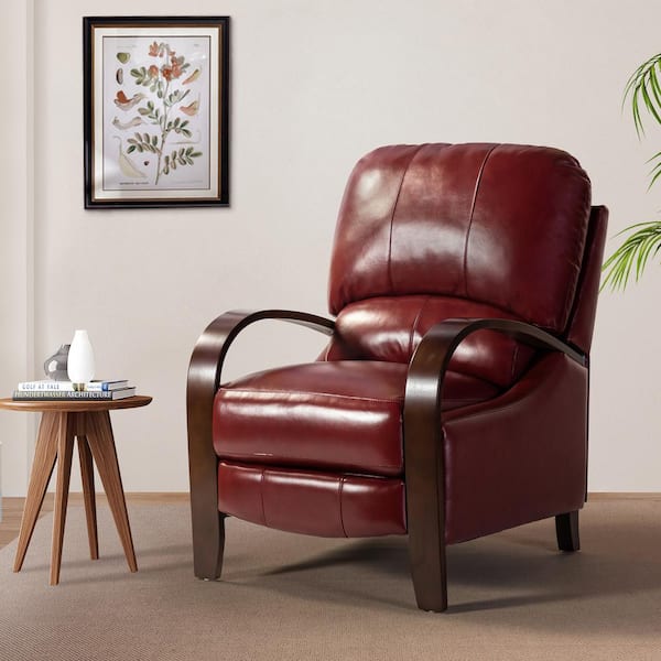 recliner with wood armrest