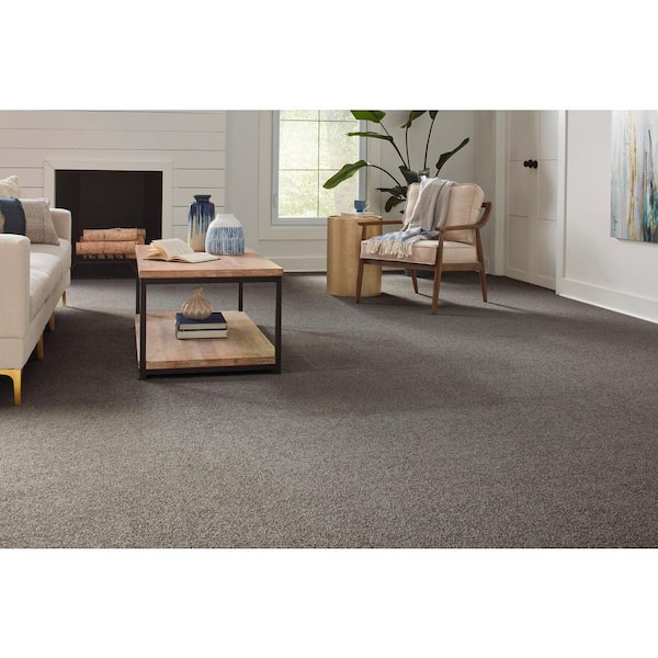 Still in Love II Stone Rose Grey 54 oz. Blend Texture Installed Carpet