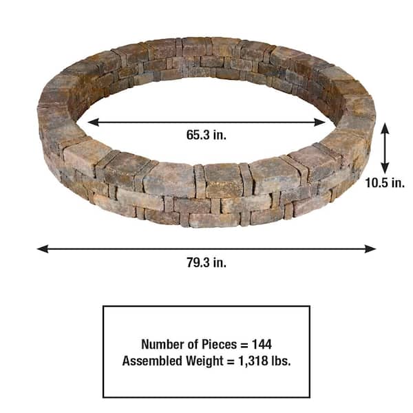 Rumblestone 79.3 in. x 10.5 in. Concrete Tree Ring Kit in Sierra Blend